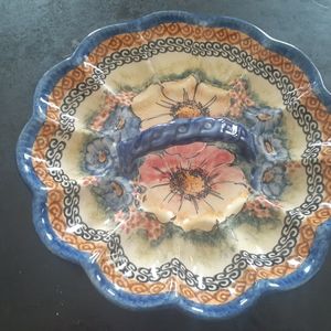 GORGEOUS Boleslaweic Unikat 8" Nappy Bowl Made in Poland.